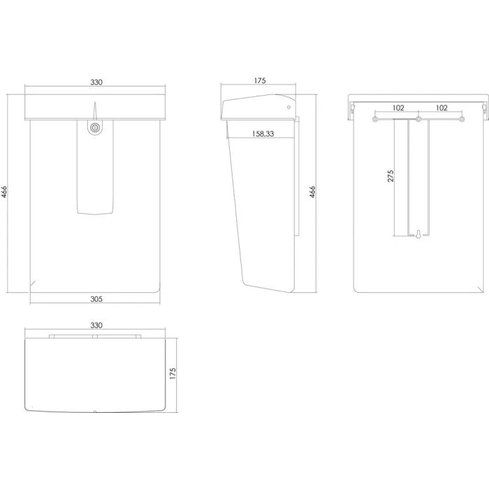 INTERSTEEL Postkast SUMMUS Kunststof Met Slot (2 Sleutels) Zwart RAL 9005 2 INTERSTEEL Postkast SUMMUS Kunststof Met Slot (2 Sleutels) Zwart RAL 9005 - Afbeelding 2