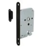 INTERSTEEL Woningbouw Magneet Cilinder Dag- En Nachtslot 55mm, Voorplaat Afgerond Zwart, 20x175, Doorn 50mm Inc