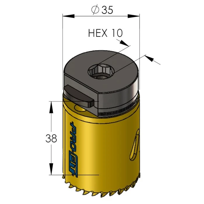 ProFit BiMetal PLUS Gatzaag 35 Mm Met Regelmatige Vertanding. 2 ProFit BiMetal PLUS Gatzaag 35 Mm Met Regelmatige Vertanding. - Afbeelding 2