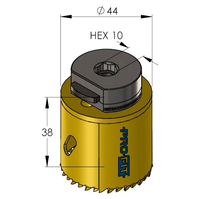 ProFit BiMetal PLUS Gatzaag 44 Mm Met Regelmatige Vertanding. 2 ProFit BiMetal PLUS Gatzaag 44 Mm Met Regelmatige Vertanding. - Afbeelding 2
