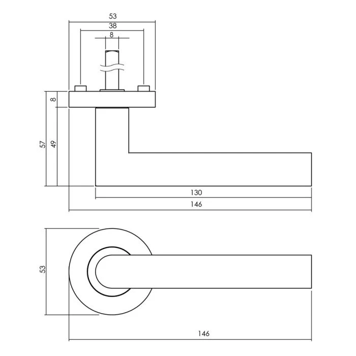 INTERSTEEL Deurkruk Breda Op Rond Geveerde Rozet Zwart 2 INTERSTEEL Deurkruk Breda Op Rond Geveerde Rozet Zwart - Afbeelding 2