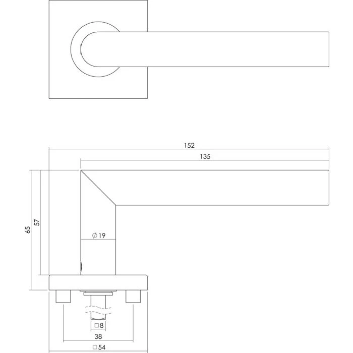INTERSTEEL Deurkruk Rhenen Op Geveerde Vierkant Rozet RVS 2 INTERSTEEL Deurkruk Rhenen Op Geveerde Vierkant Rozet RVS - Afbeelding 2