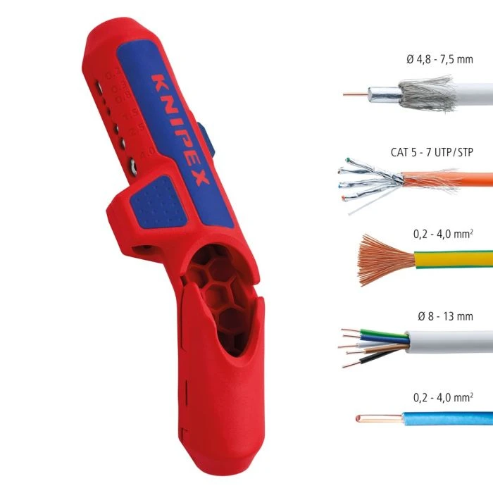 KNIPEX ErgoStrip®, Universeel Ontmantelingsgereedschap 6 KNIPEX ErgoStrip®, Universeel Ontmantelingsgereedschap - Afbeelding 6