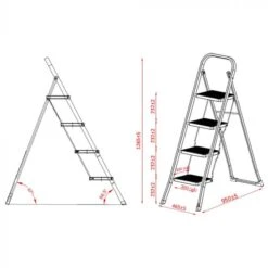 Budgetline Huishoudtrap Inklapbaar Wit 4 Treden -Aanbiedingen Tool Gigant Winkel 2031 size