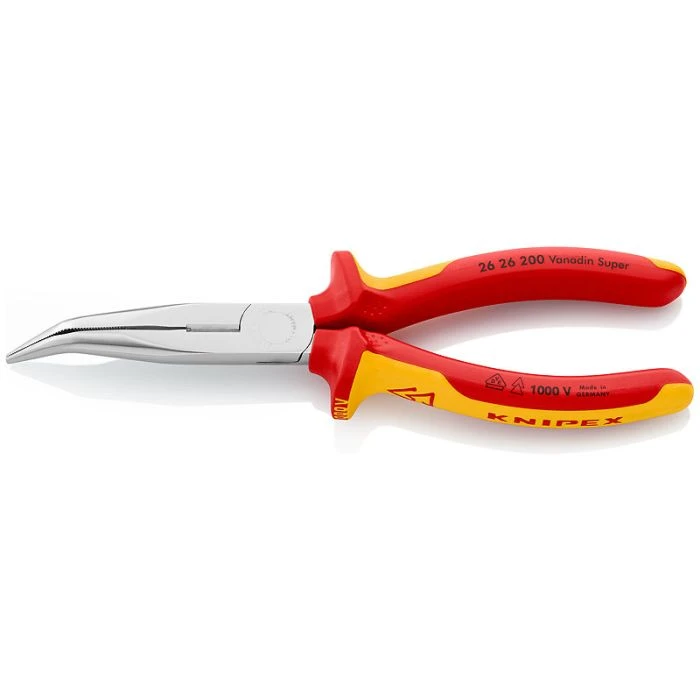 Knipex® 2626200 Telefoontang Gebogen + Zijsnijder VDE 200 Mm 1 Knipex® 2626200 Telefoontang Gebogen + Zijsnijder VDE 200 Mm