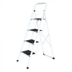 Budgetline Huishoudtrap Inklapbaar Wit 4 Treden