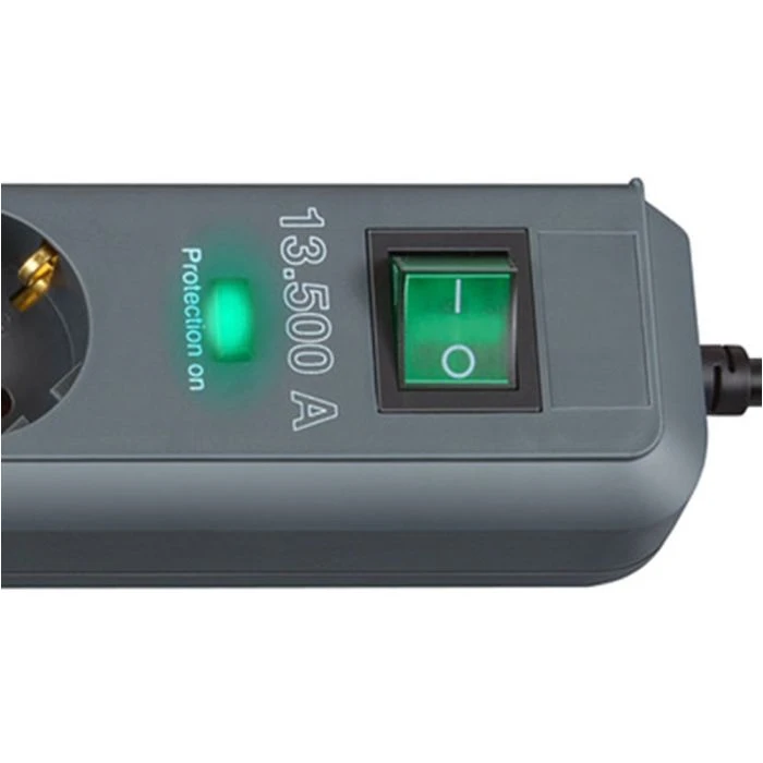 Brennenstuhl Eco-Line Overspanningsbeveiliging 13.500A 6-voudige Antraciet 5m H05VV-F 3G1,5 2 Brennenstuhl Eco-Line Overspanningsbeveiliging 13.500A 6-voudige Antraciet 5m H05VV-F 3G1,5 - Afbeelding 2