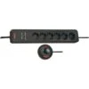 Brennenstuhl Eco-Line Comfort Switch Stekkerdoos 6 Voudig Anthraciet 2m H05VV-F 3G1,5