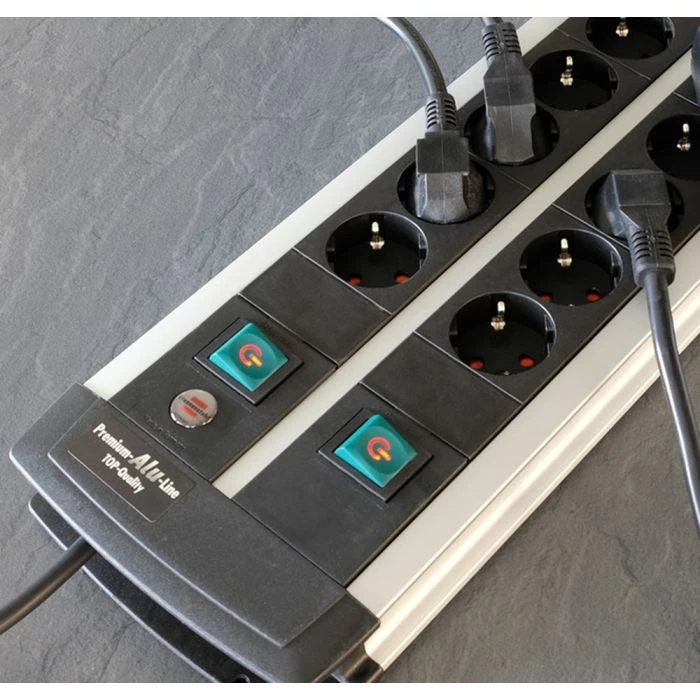 Brennenstuhl Premium-Alu-Line Techniek Stekkerdoos 12-voudig Duo Zwart 3m H05VV-F 3G1,5 De Stopcontacten Zijn Sch 6 Brennenstuhl Premium-Alu-Line Techniek Stekkerdoos 12-voudig Duo Zwart 3m H05VV-F 3G1,5 De Stopcontacten Zijn Sch - Afbeelding 6