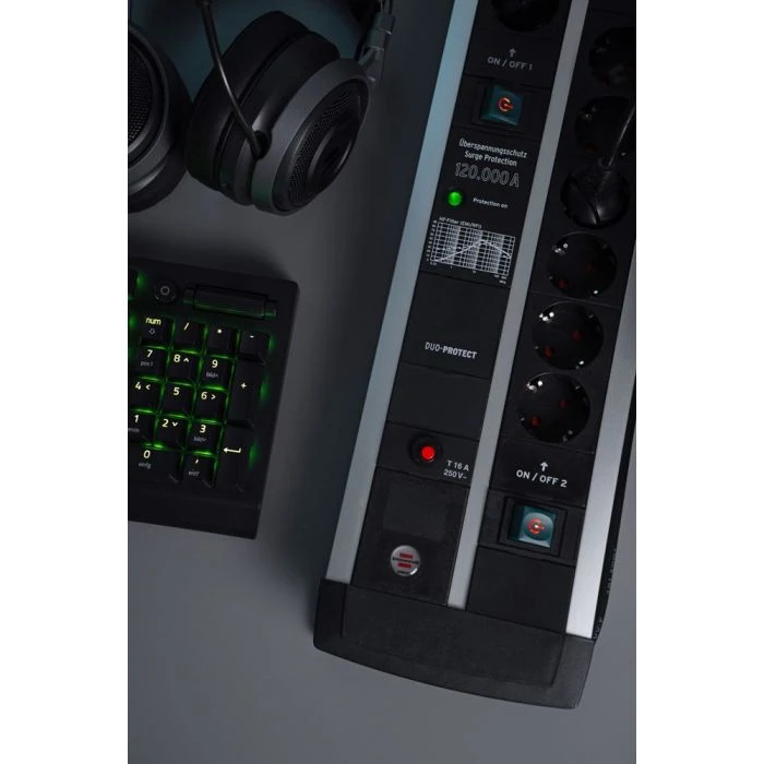 Brennenstuhl Premium-Protect-Line 120.000A Stekkerdoos Met Overspanningsbeveiliging En USB 14-voudig Duo 3m H05VV 4 Brennenstuhl Premium-Protect-Line 120.000A Stekkerdoos Met Overspanningsbeveiliging En USB 14-voudig Duo 3m H05VV - Afbeelding 4