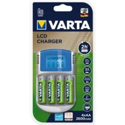 Varta LCD Charger Incl. 4 X AA 2600mAh + 12V Adapter + USB Cable