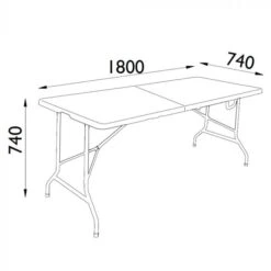 Inklapbare Kunststof Tafel 180x74 Cm Wit -Aanbiedingen Tool Gigant Winkel 6753 size