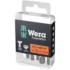 Wera 867/4 IMP DC IMPAKTOR TORX® BITS, TX 25 X 50 MM -Aanbiedingen Tool Gigant Winkel 867 4 imp dc torx diy 1