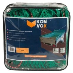 Konvox Aanhangwnet Geknoopt Met Elastiek 2x3m Groen HDPE