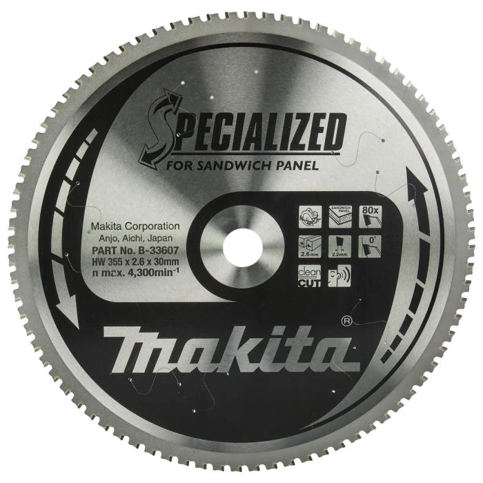 Makita B-33607 Cirkelzaagblad Sandwichpaneel 2 Makita B-33607 Cirkelzaagblad Sandwichpaneel - Afbeelding 2
