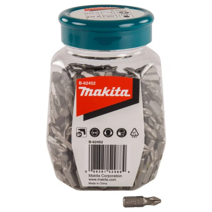 Makita B-62452 Schroefbit PH2X25mm In Pot 250 Stuks 2 Makita B-62452 Schroefbit PH2X25mm In Pot 250 Stuks - Afbeelding 2