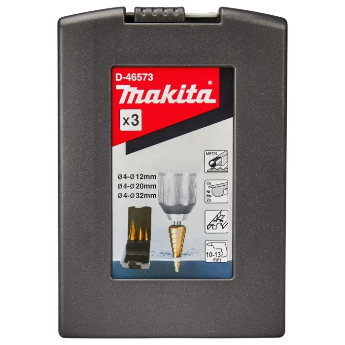 Makita D-46573 Trappenboorset HSS 3-delig 2 Makita D-46573 Trappenboorset HSS 3-delig - Afbeelding 2