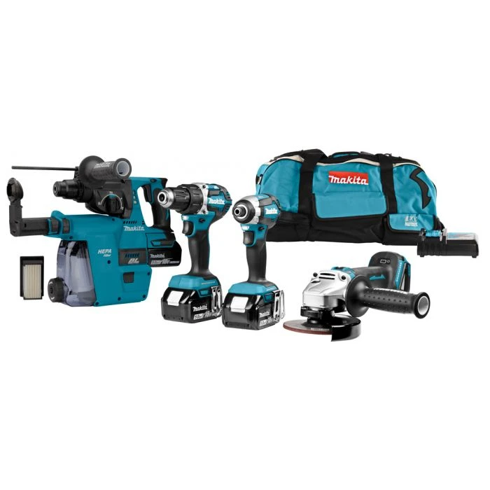 Makita DLX4103W 18 V Combiset Voor Allround Boor-, Schroef- En Slijpwerk 1 Makita DLX4103W 18 V Combiset Voor Allround Boor-, Schroef- En Slijpwerk