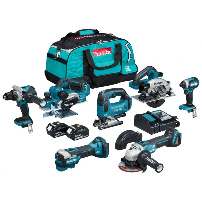 Makita DLX7019TX1 18 V Combiset Voor (slag)schroeven, Boren, Slijpen, Schaven En Zagen En Met Multitool 1 Makita DLX7019TX1 18 V Combiset Voor (slag)schroeven, Boren, Slijpen, Schaven En Zagen En Met Multitool
