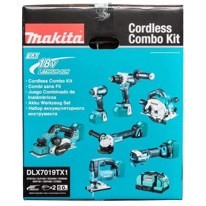 Makita DLX7019TX1 18 V Combiset Voor (slag)schroeven, Boren, Slijpen, Schaven En Zagen En Met Multitool 5 Makita DLX7019TX1 18 V Combiset Voor (slag)schroeven, Boren, Slijpen, Schaven En Zagen En Met Multitool - Afbeelding 5