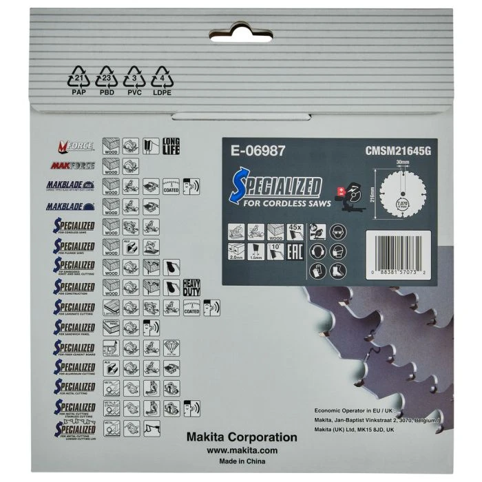 Makita E-06987 Afkortzaagblad Hout 8 Makita E-06987 Afkortzaagblad Hout - Afbeelding 8