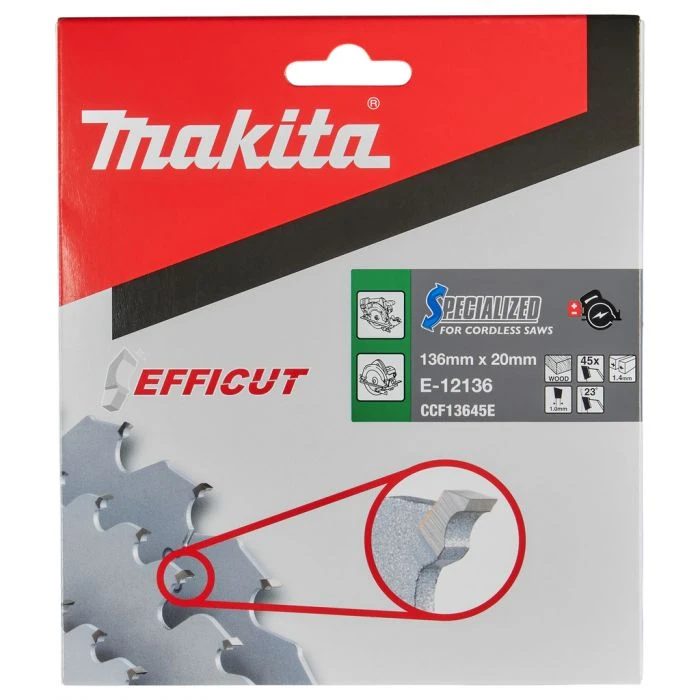 Makita E-12136 Cirkelzaagblad Hout 10 Makita E-12136 Cirkelzaagblad Hout - Afbeelding 10