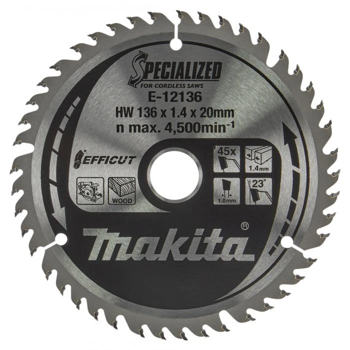 Makita E-12136 Cirkelzaagblad Hout 8 Makita E-12136 Cirkelzaagblad Hout - Afbeelding 8