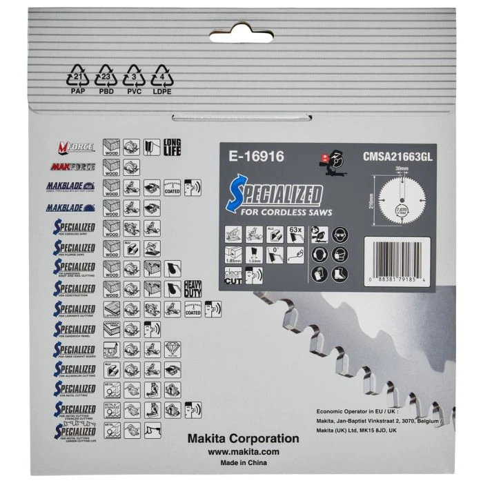 Makita E-16916 Afkortzaagblad Aluminium 8 Makita E-16916 Afkortzaagblad Aluminium - Afbeelding 8