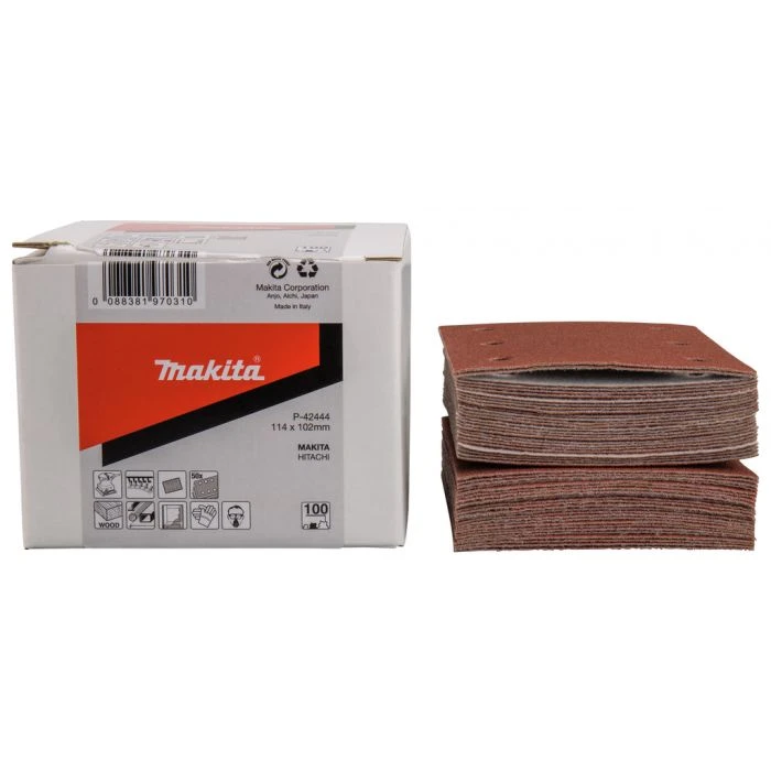 Makita P-42444 Schuurvel 114x102 K100 Red Velcro 2 Makita P-42444 Schuurvel 114x102 K100 Red Velcro - Afbeelding 2