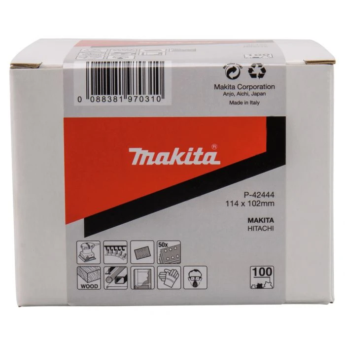 Makita P-42444 Schuurvel 114x102 K100 Red Velcro 6 Makita P-42444 Schuurvel 114x102 K100 Red Velcro - Afbeelding 6