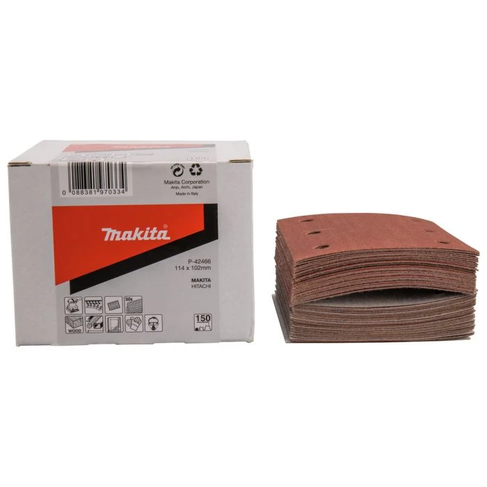 Makita P-42466 Schuurvel 114x102 K150 Red Velcro 2 Makita P-42466 Schuurvel 114x102 K150 Red Velcro - Afbeelding 2