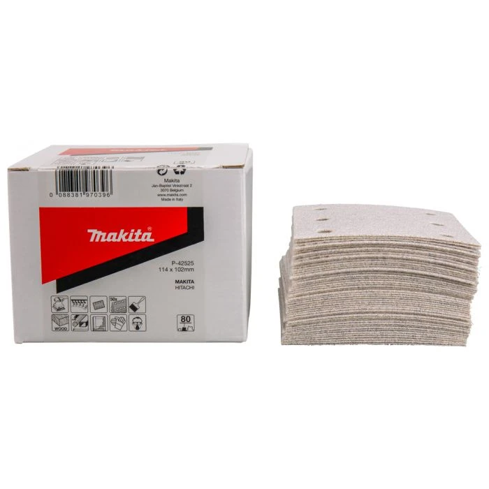 Makita P-42525 Schuurvel 114x102 K80 White Velcro 2 Makita P-42525 Schuurvel 114x102 K80 White Velcro - Afbeelding 2