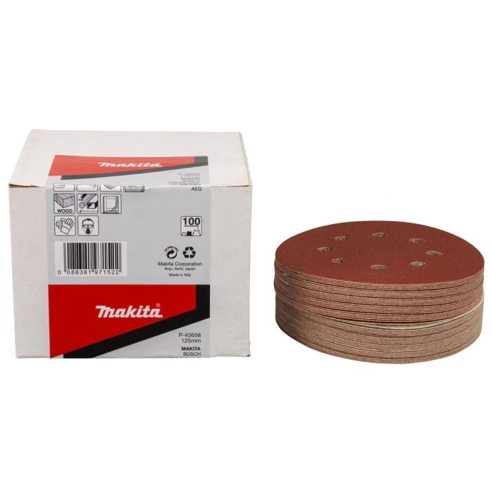 Makita P-43658 Schuurschijf 125mm K100 Red Velcro 1 Makita P-43658 Schuurschijf 125mm K100 Red Velcro