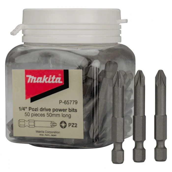 Makita P-65779 Schroefbit PZ2x50mm In Pot 50 Stuks 3 Makita P-65779 Schroefbit PZ2x50mm In Pot 50 Stuks - Afbeelding 3