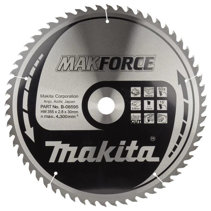 Makita B-08595 Cirkelzaagblad Hout 2 Makita B-08595 Cirkelzaagblad Hout - Afbeelding 2