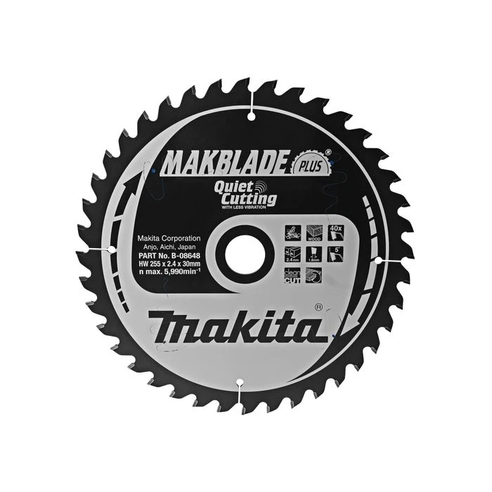 Makita B-08648 Zaagb Q+C 255x30x2,4 40T 5g 2 Makita B-08648 Zaagb Q+C 255x30x2,4 40T 5g - Afbeelding 2