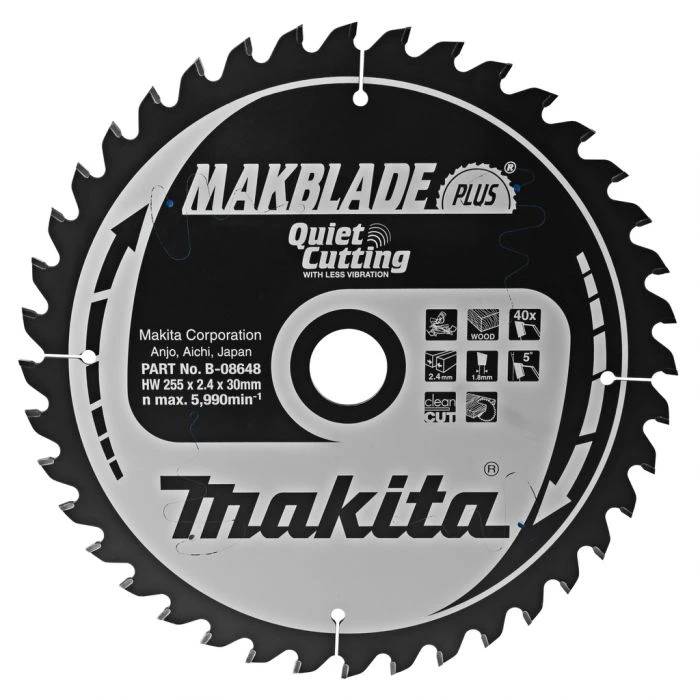 Makita B-08648 Zaagb Q+C 255x30x2,4 40T 5g 1 Makita B-08648 Zaagb Q+C 255x30x2,4 40T 5g
