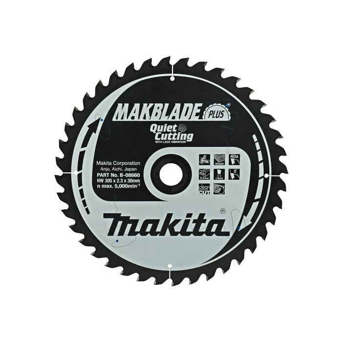 Makita B-08660 Zaagb Q+C 305x30x2,3 40T 5g 2 Makita B-08660 Zaagb Q+C 305x30x2,3 40T 5g - Afbeelding 2