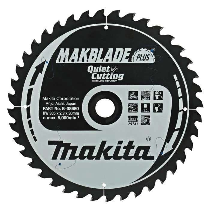 Makita B-08660 Zaagb Q+C 305x30x2,3 40T 5g 1 Makita B-08660 Zaagb Q+C 305x30x2,3 40T 5g