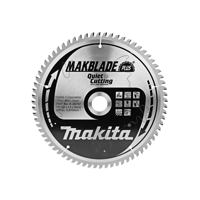 Makita B-08707 Zaagb Q+C 260x30x2,3 70T 5g 2 Makita B-08707 Zaagb Q+C 260x30x2,3 70T 5g - Afbeelding 2