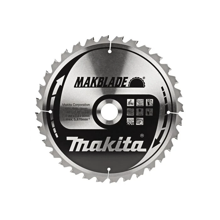 Makita B-08931 Zaagb Hout 260x30x2,3 32T 5g 2 Makita B-08931 Zaagb Hout 260x30x2,3 32T 5g - Afbeelding 2