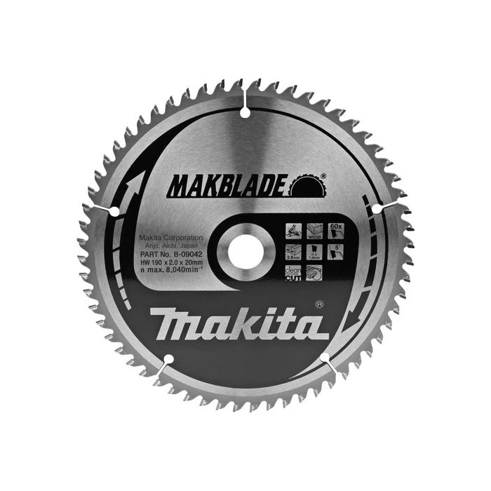 Makita B-09042 Zaagb Hout 190x20x2,0 60T 5g 2 Makita B-09042 Zaagb Hout 190x20x2,0 60T 5g - Afbeelding 2