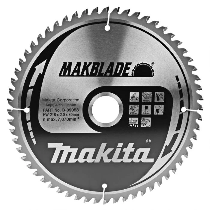 Makita B-09058 Zaagb Hout 216x30x2,1 60T 5g 1 Makita B-09058 Zaagb Hout 216x30x2,1 60T 5g