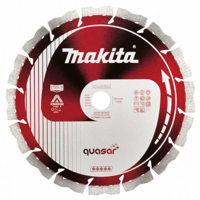 Makita B-12712 Diamantschijf 230x22,23x2,6mm Rood 1 Makita B-12712 Diamantschijf 230x22,23x2,6mm Rood