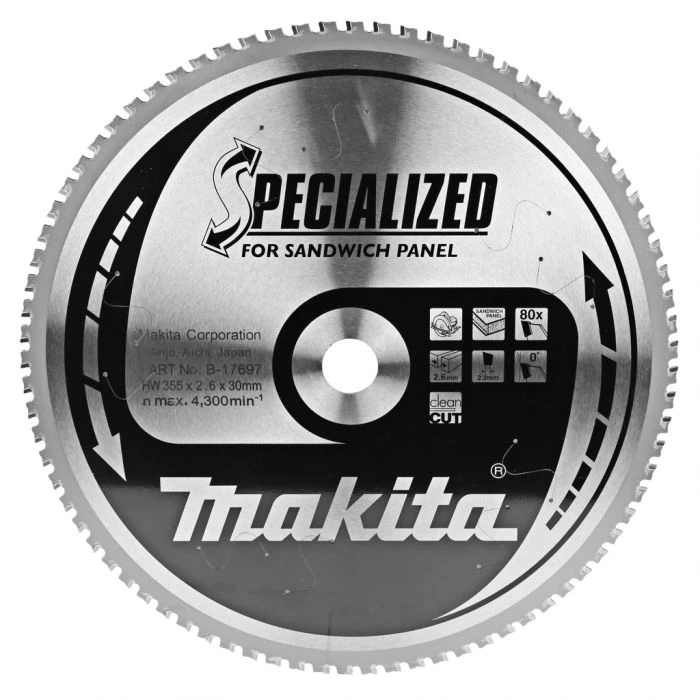 Makita B-17697 Cirkelzaagblad Sandwichpaneel 1 Makita B-17697 Cirkelzaagblad Sandwichpaneel