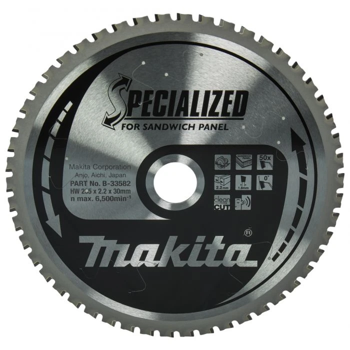 Makita B-33582 Cirkelzaagblad Sandwichpaneel 2 Makita B-33582 Cirkelzaagblad Sandwichpaneel - Afbeelding 2
