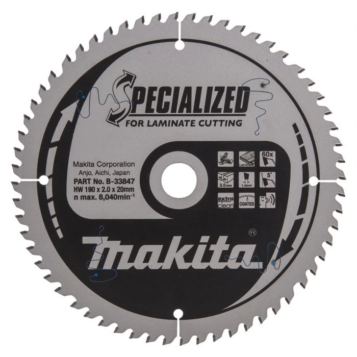 Makita B-33847 Afkortzaagblad Gemelamineerd 1 Makita B-33847 Afkortzaagblad Gemelamineerd