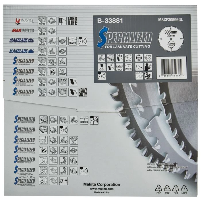 Makita B-33881 Afkortzaagblad Laminaat 4 Makita B-33881 Afkortzaagblad Laminaat - Afbeelding 4