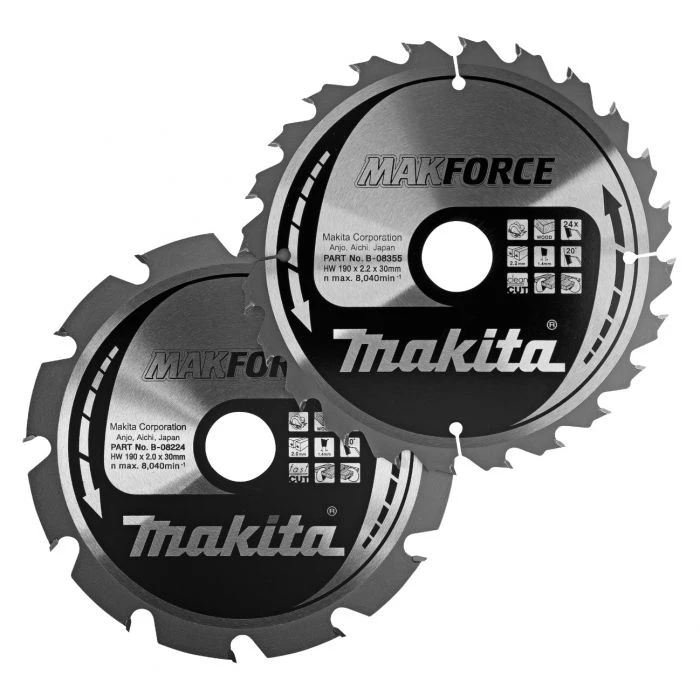 Makita B-49367 Cirkelzaagblad Hout 190mm Twinpack 1 Makita B-49367 Cirkelzaagblad Hout 190mm Twinpack