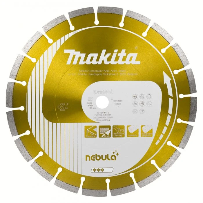 Makita B-54031 Diamantschijf 300x20x2,8mm Oranje 1 Makita B-54031 Diamantschijf 300x20x2,8mm Oranje